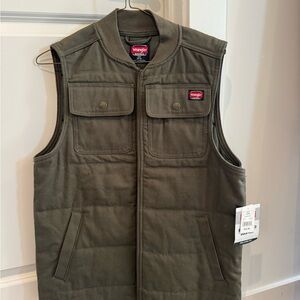 Wrangler Men's Olive Green Quilted Work Vest